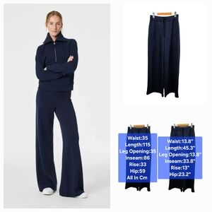 SPANX Navy Wide-Leg Pull-On Pants